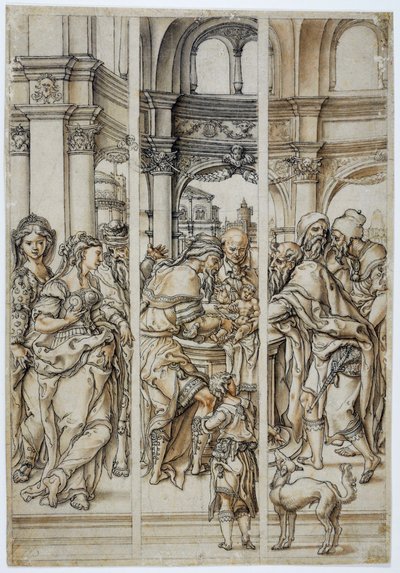 The Circumcision of Christ, design for a stained-glass window by Pieter Coecke van Aelst